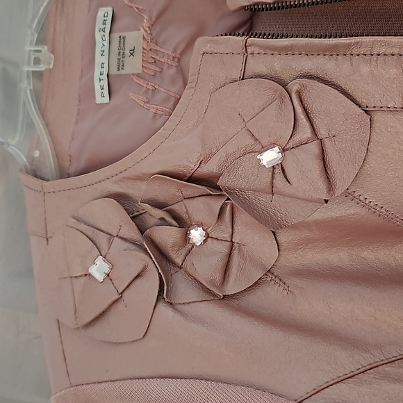 Peter Nygard Pink Leather/Knit Jacket - Picture 4 of 7